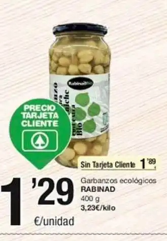 SPAR Fragadis Garbanzos ecológicos rabinad oferta