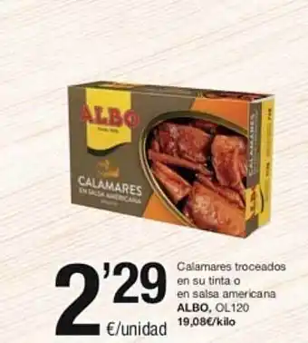 SPAR Fragadis Calamares troceados en su tinta o en salsa americana albo oferta