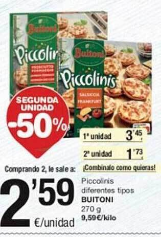 SPAR Fragadis Segunda unidad -50% piccolinis diferentes tipos buitoni oferta