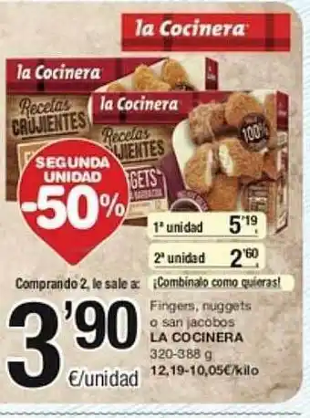 SPAR Fragadis Segunda unidad -50% fingers nuggets o san jacobos la cocinera oferta