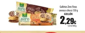 SPAR Lanzarote Galletas zero finas avena o choco gullón oferta