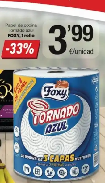 SPAR Fragadis Papel De Cocina Tornado Azul Foxy,1 Rollo oferta