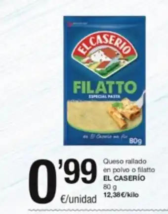 SPAR Fragadis Queso Rallado En Polvo o Filatto El Caserío 80 g. oferta