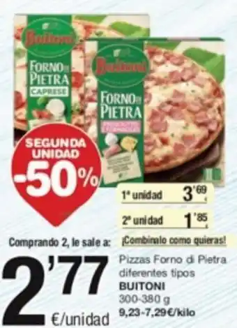 SPAR Fragadis Pizzas Forno De Pietra Diferentes Tipos Buitoni 300-380 g. oferta