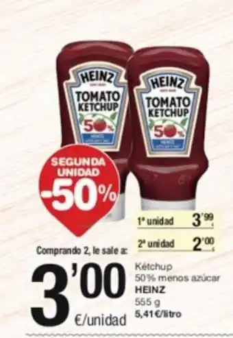 SPAR Fragadis Kétchup 50% Menos Azúcar Heinz 555 g. oferta