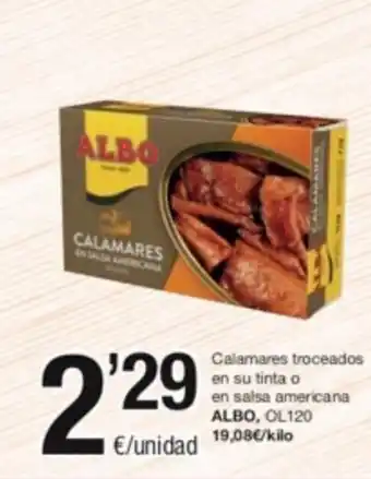 Calamares Troceados En Su Tinta o En Salsa Americana Albo OL120