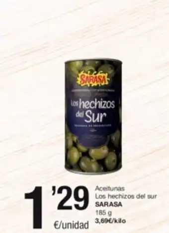 SPAR Fragadis Aceitunas Los Hechizos Del Sur Sarasa 185 g. oferta