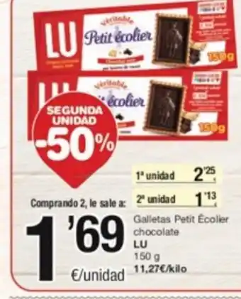 SPAR Fragadis Galletas Petit Écolier Chocolate Lu 150 g. oferta