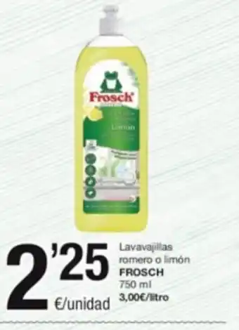 SPAR Fragadis Lavavajillas Romero O Limón Frosch 750 ml. oferta