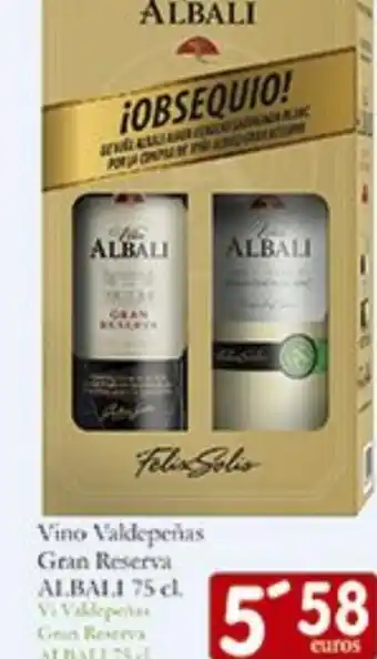 Supermercados Bip Bip Vino Valdepeñas Gran Reserva Albali 75 cl. oferta