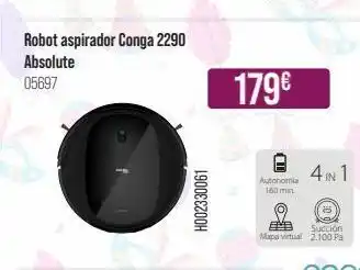 MR Micro Robot aspirador conga 2290 absolute 05697 ho02330061 179€ autonomia 160 min 4in1 e succión mapa virtual 2.100.pa oferta