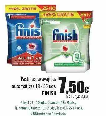 Spar Tenerife Pastillas lavavajillas automáticas 18 -35 finish oferta
