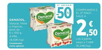 Supercor 2a unidad -50% danacol natural fresa o tropical oferta