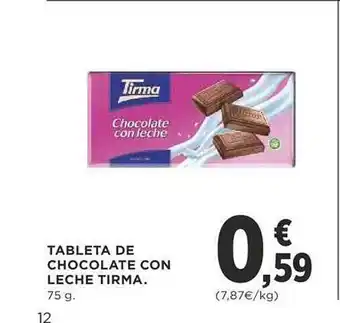 Supercor Tableta de chocolate con leche tirma oferta