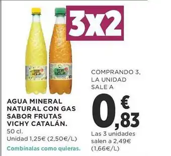Supercor Agua mineral natural con gas sabor frutas vicky catalán oferta