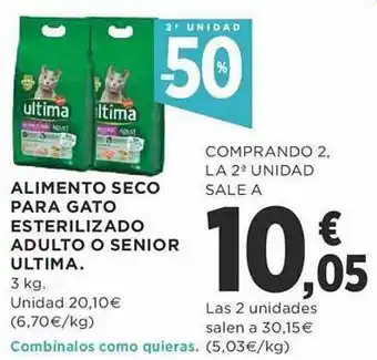 Supercor 2a unidad -50% alimento seco para gato esterilizado adulto o senior ultima oferta