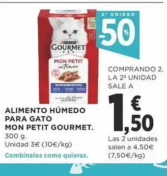 Supercor 2a unidad -50% alimento húmedo para gato mon petit gourmet oferta