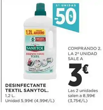 Supercor 2a unidad -50% desinfectante textil sanytol oferta