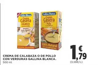 Supercor Crema de calabaza o de pollo con verduras gallina blanca oferta