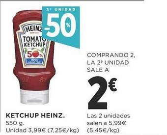 Supercor 2a unidad -50% ketchup heinz oferta