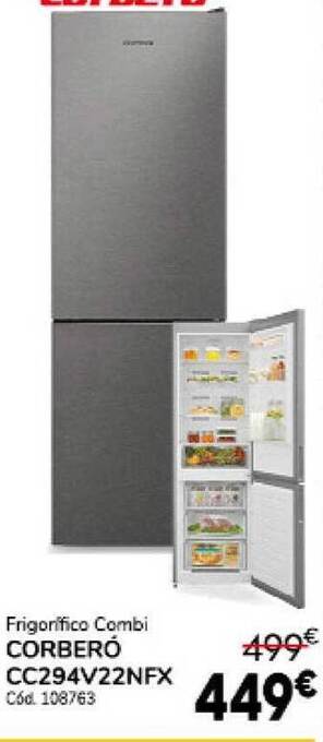 Conforama Frigorifico combi corberó cc294v22nfx oferta