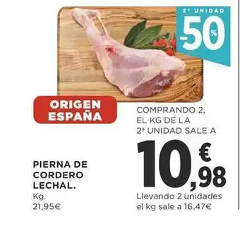 Supercor 2a unidad -50% pierna de cordero lechal oferta