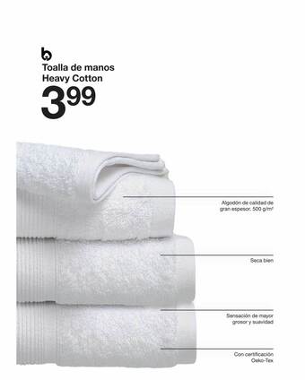 Zeeman Toalla de manos heavy cotton oferta