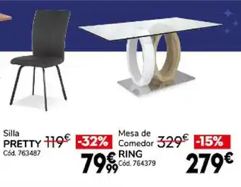 Conforama Silla pretty mesa de comedor ring oferta