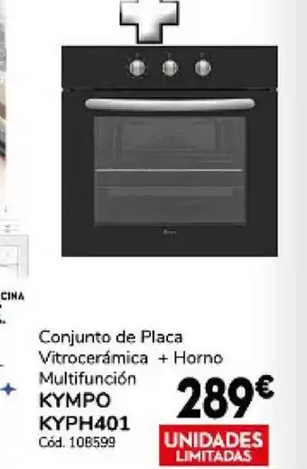 Conforama Conjunto de placa vitrocerámica + horno multifunción kympo kyph401 oferta