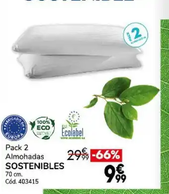 Conforama Pack 2 almohadas sostenibles oferta