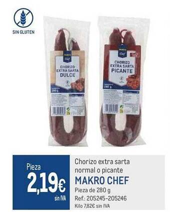 Makro Chorizo extra sarta normal o picante makro chef oferta