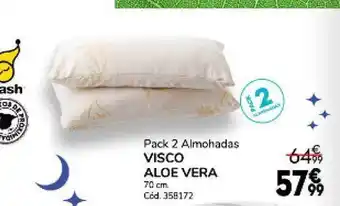 Conforama Pack 2 almohadas visco aloe vera oferta