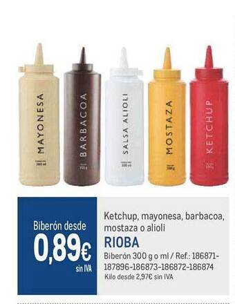 Makro Ketchup mayonesa barbacoa mostaza o alioli rioba oferta