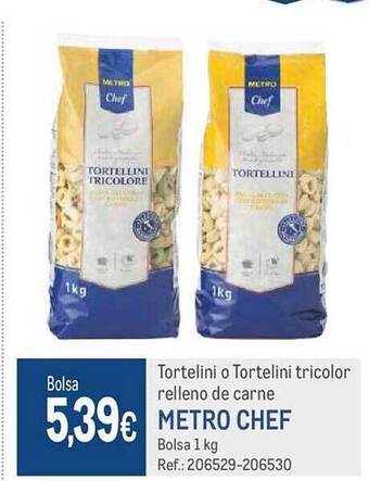 Makro Tortelini o tortelini tricolor relleno de carne metro chef oferta