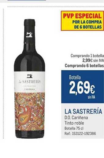 Makro La sastreria d.o. cariñena tinto roble oferta