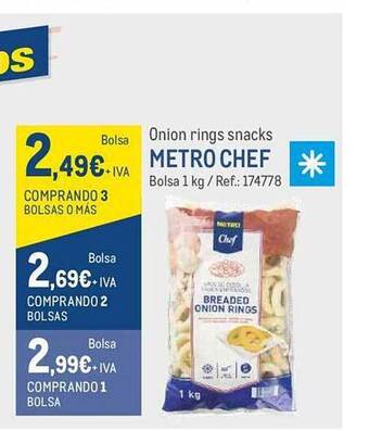 Makro Onion rings snacks metro chef oferta
