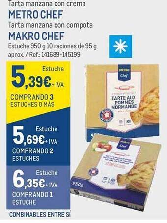 Makro Tarta manzana con crema metro chef tarta manzana con compota makro chef oferta