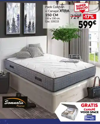 Conforama Pack Colchón + Canapé XTRA 150cm oferta