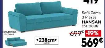 Conforama Sofá Cama 3 Plazas Hansan oferta