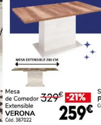 Conforama Mesa de Comedar Extensible Verona oferta