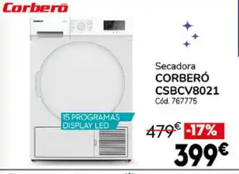 Conforama Secadora Corberó CSBCV8021 oferta