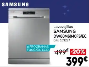 Lavavajillas Samsung DW60M6040FS/EC