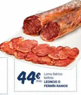 Supermercados Plaza Lomo Ibérico Bellota Leoncio o Fermin Ramos oferta