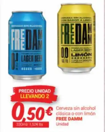 Supermercados Plaza Cerveza Sin Alcohol Clásica o Con Limón Free Damm oferta