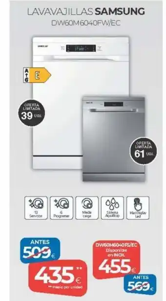 Tien 21 Lavavajillas Samsung DW6CM6040FW/EC oferta