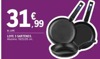 E.Leclerc Lote 3 Sartenes oferta