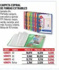 Carlin Codigo fundas 406671 20 406672 30 406673 40 406674 bolsa carpeta espiral de fundas extraibles tamaño a4. portada canguro. oferta