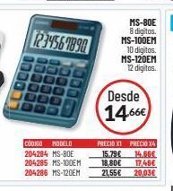 Carlin 1234567890 codigo modelo 204284 ms-80e 204285 ms-100em 204286 ms-120em ms-80e 8 digitos. ms-100em precio x1 15.79 € 18, oferta