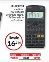 Carlin Fx-82spx ii cientifica. 292 funciones y escritura natural. tabla de valores de funciones. desde 16.73€ codigo precio x1 pr oferta