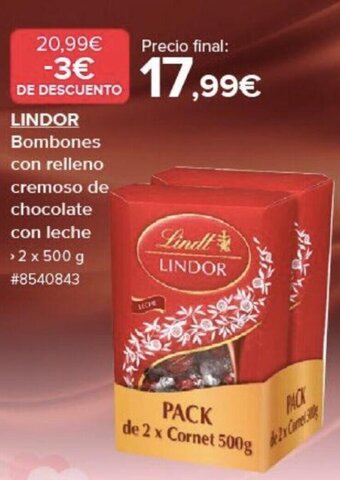 Costco Lindor Bombones con Relleno Cremoso de Chocolate Con Leche oferta